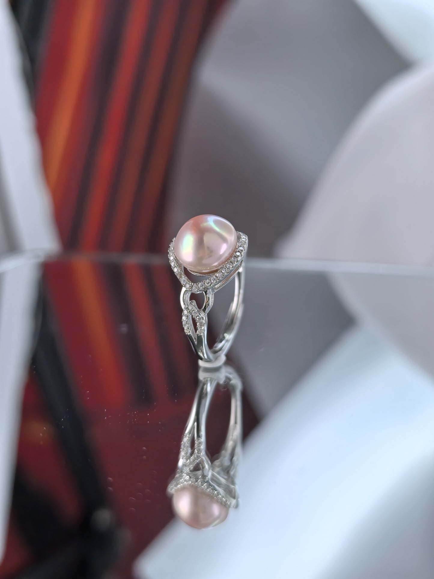 Wholesale Rhodium Plated 925 Sterling Silver Natural Edison Pearl Ring