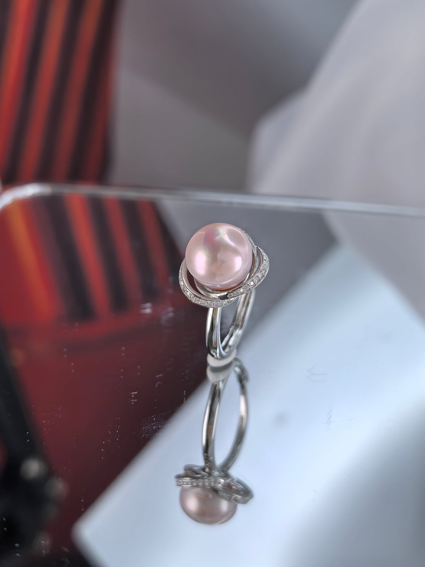 Wholesale Rhodium Plated 925 Sterling Silver Natural Edison Pearl Ring