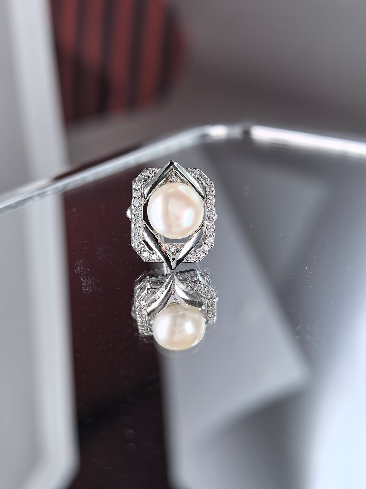 Wholesale Rhodium Plated 925 Sterling Silver Natural Freshwater Pearl Stud Earrings