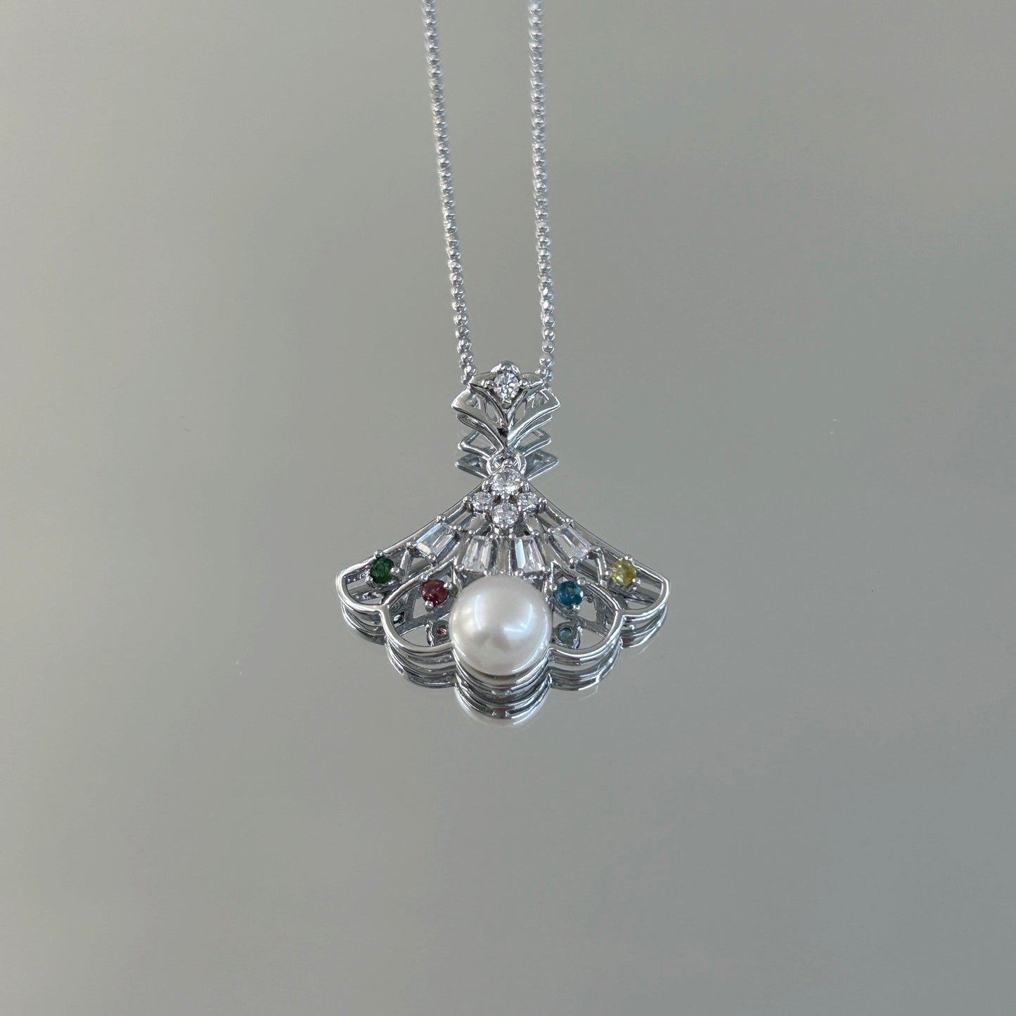 Wholesale Rhodium Plated 925 Sterling Silver Natural Freshwater Pearl Pendant（wihtout Chain）