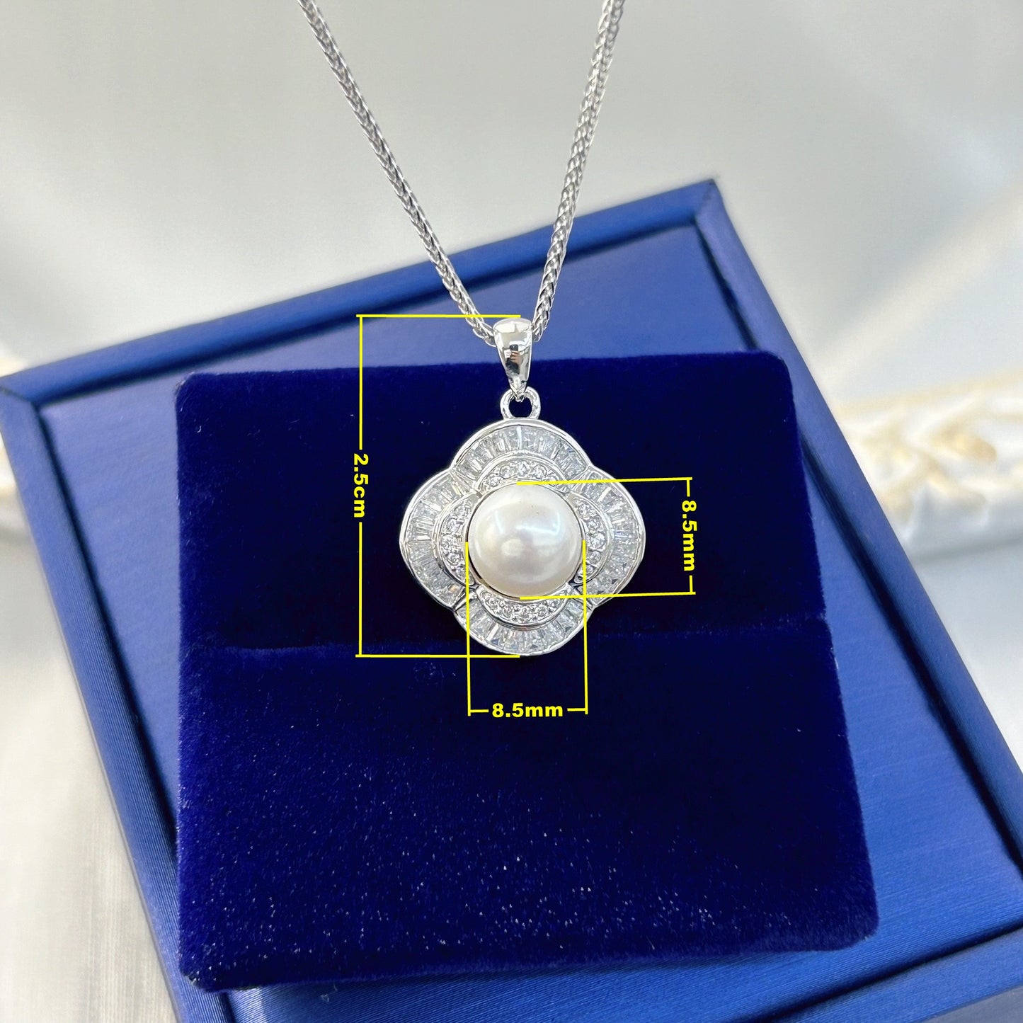 Wholesale Rhodium Plated 925 Sterling Silver Natural Freshwater Pearl Pendant（wihtout Chain）