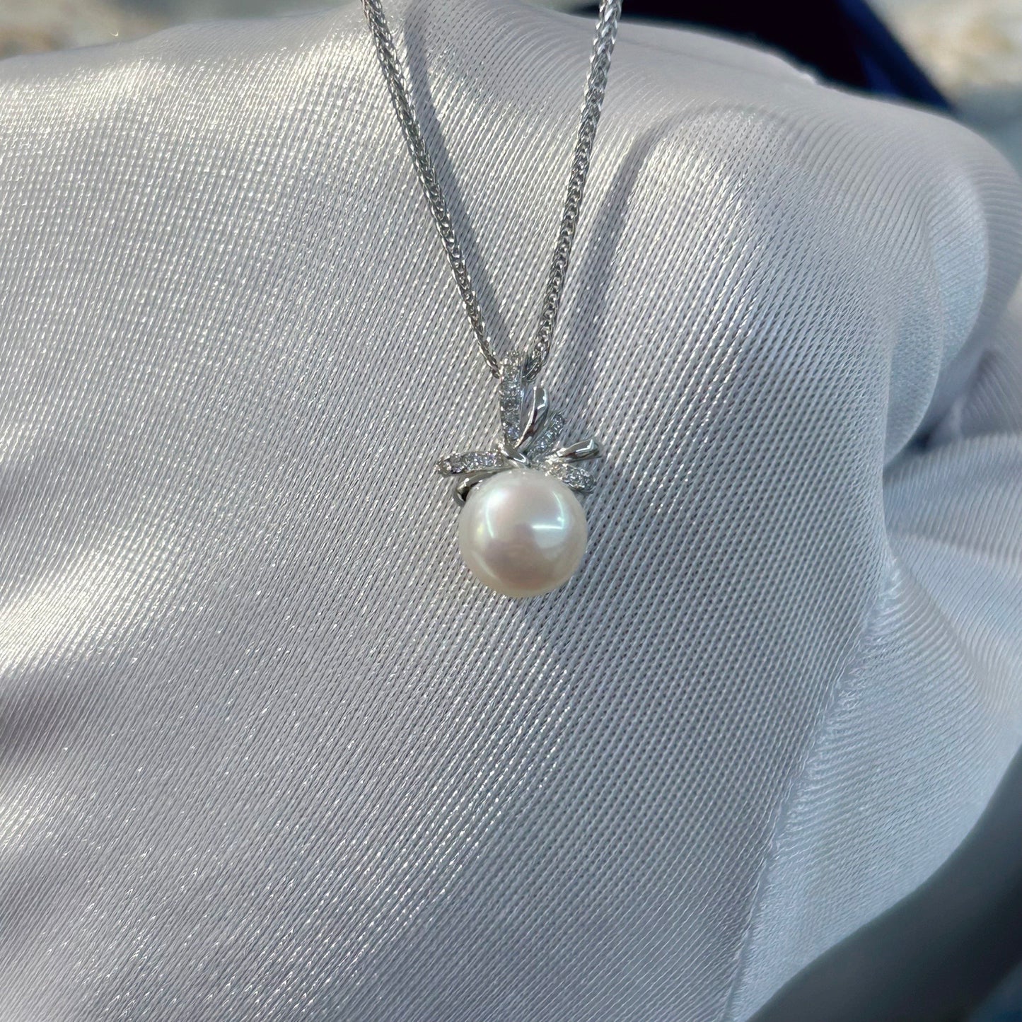 Wholesale Rhodium Plated 925 Sterling Silver Natural Freshwater Pearl Pendant（wihtout Chain）