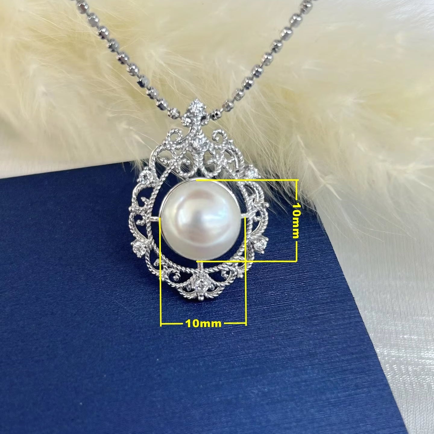 Wholesale Rhodium Plated 925 Sterling Silver Natural Freshwater Pearl Pendant（wihtout Chain）