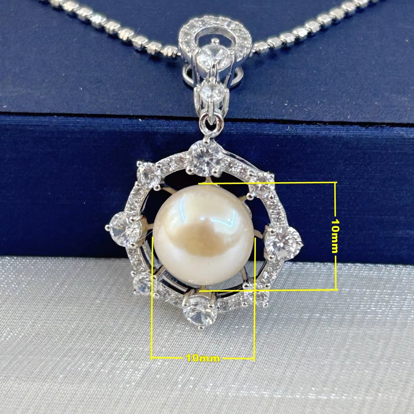 Wholesale Rhodium Plated 925 Sterling Silver Natural Freshwater Pearl Pendant（wihtout Chain）