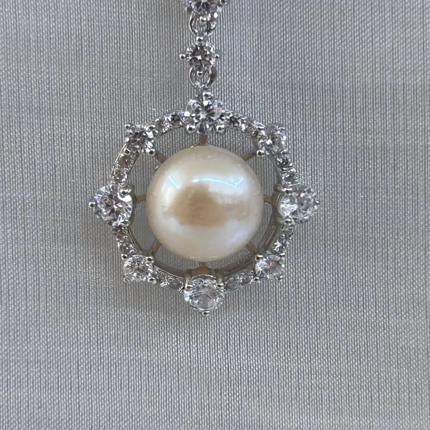 Wholesale Rhodium Plated 925 Sterling Silver Natural Freshwater Pearl Pendant（wihtout Chain）