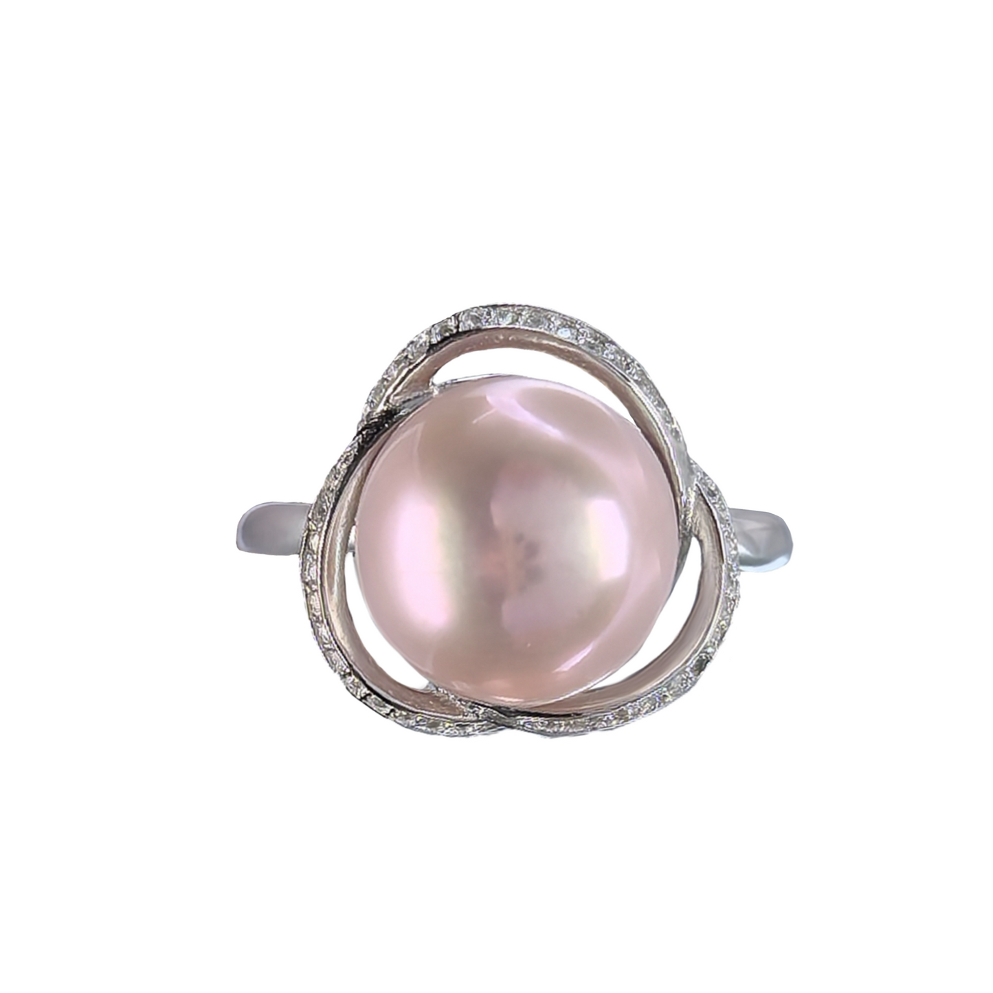 Wholesale Rhodium Plated 925 Sterling Silver Natural Edison Pearl Ring