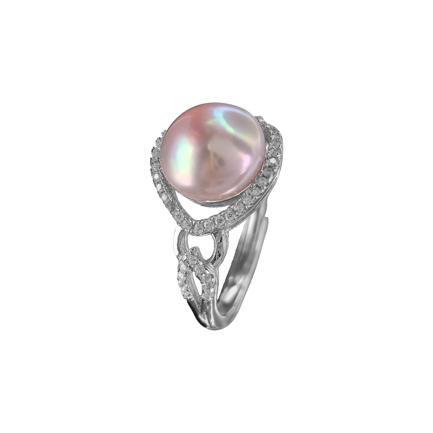 Wholesale Rhodium Plated 925 Sterling Silver Natural Edison Pearl Ring