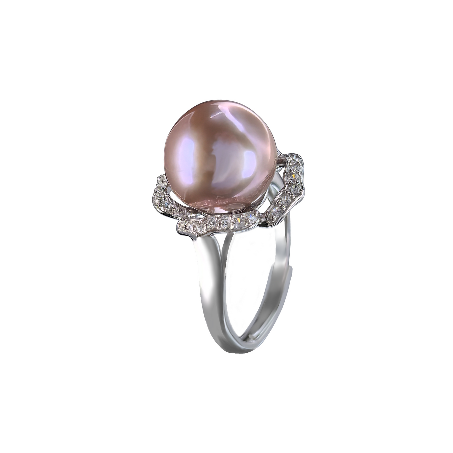 Wholesale Rhodium Plated 925 Sterling Silver Natural Edison Pearl Ring