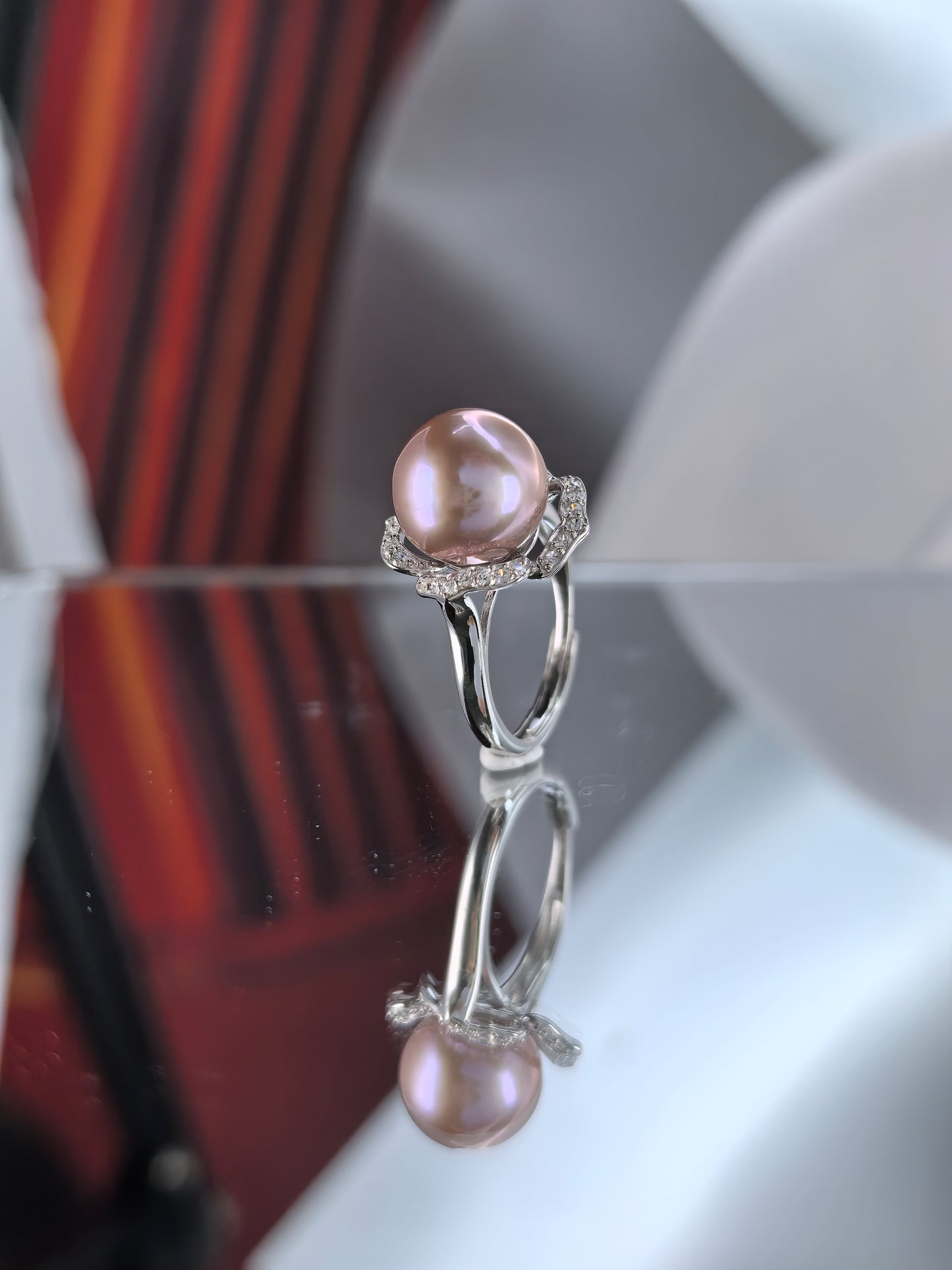 Wholesale Rhodium Plated 925 Sterling Silver Natural Edison Pearl Ring